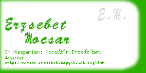erzsebet mocsar business card